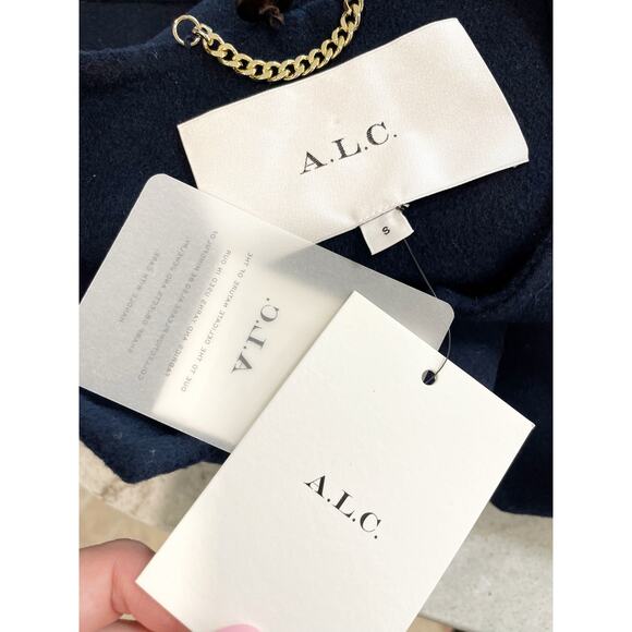 A.L.C. Finley Wool Jacket in Navy Scarf Attachment Small - Picture 15 of 16